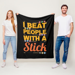 Funny billiards word art stick fleece blanket