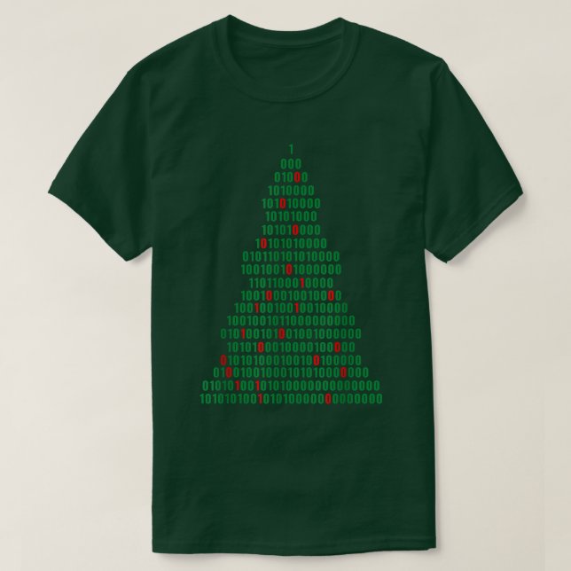 Funny Binary Christmas Tree Computer Programmers a T-Shirt (Design Front)