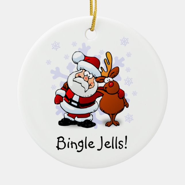 Funny Bingle Jells Christmas Holiday Ornament (Front)