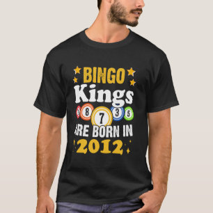 Funny Bingo 12th Birthday Bingo Kings Are Born in T-Shirt