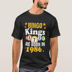 Funny Bingo 38th Birthday Bingo Kings Are Born in  T-Shirt