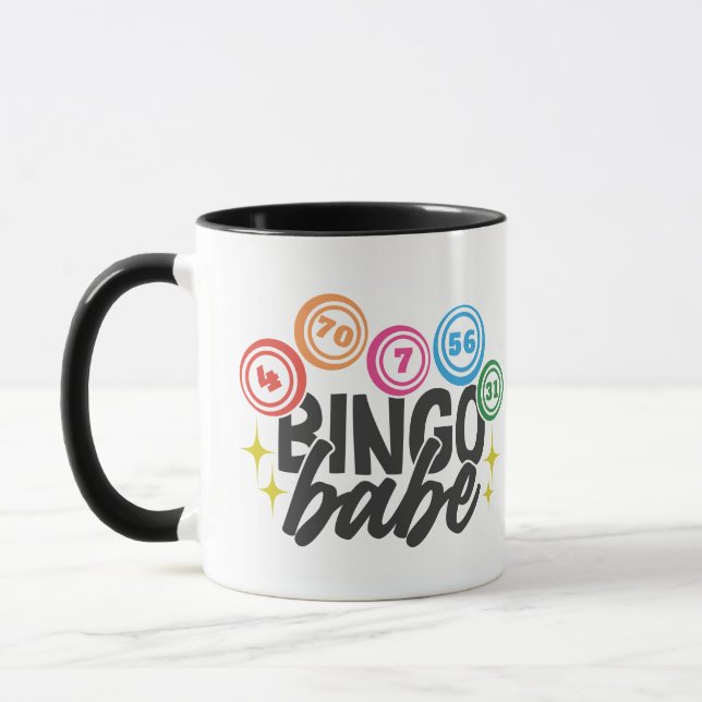 Funny Bingo babe word art  Mug (Left)