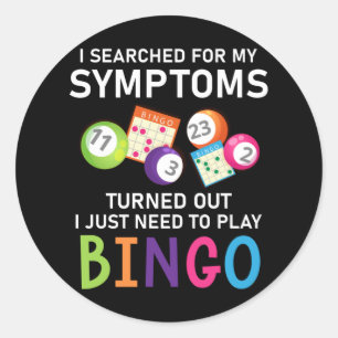 Funny Bingo Ball Bingo Gamer Classic Round Sticker