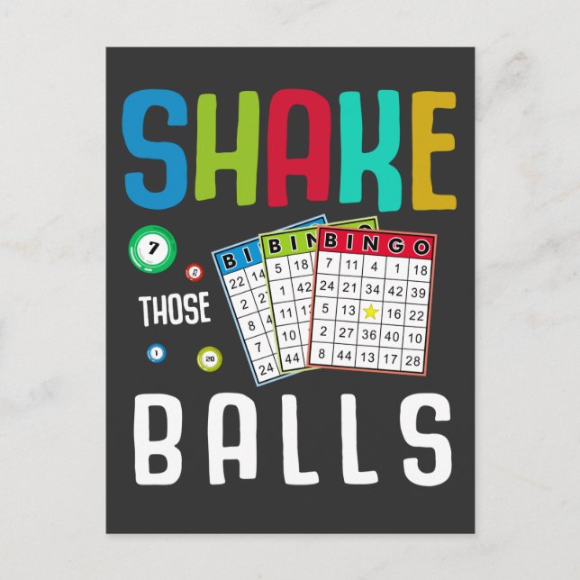Funny Bingo Ball Lover and Gambling Fan Humour Postcard (Front)