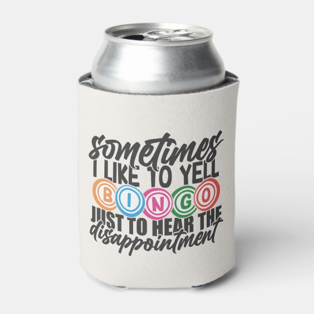 Funny Bingo disappointment word art  Can Cooler (Can Front)