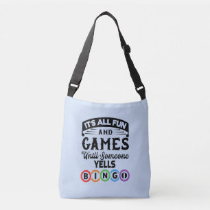 funny Bingo gambling word art Crossbody Bag
