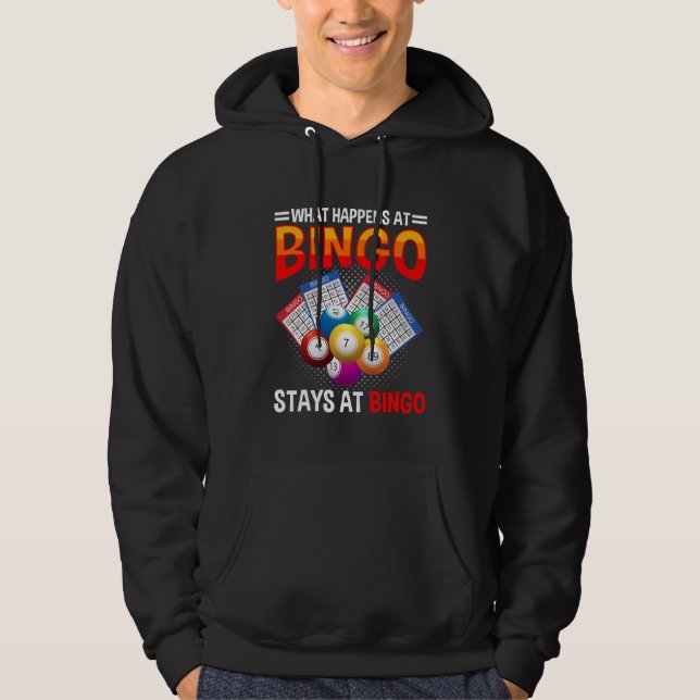 Funny Bingo Gamer Balls Card Gambler Quote Hoodie (Front)