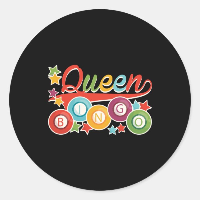 Funny Bingo Girl Bingo Balls Queen Classic Round Sticker (Front)