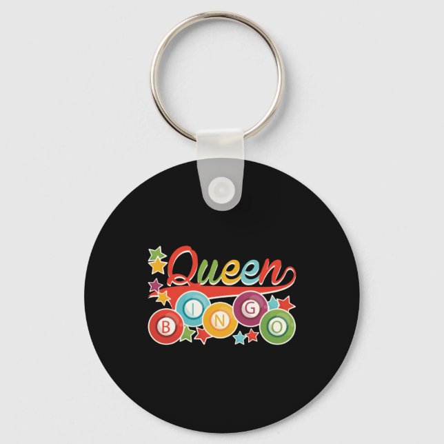 Funny Bingo Girl Bingo Balls Queen Key Ring (Front)