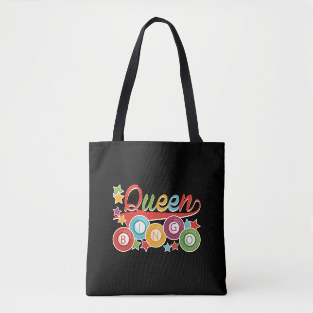 Funny Bingo Girl Bingo Balls Queen Tote Bag (Front)
