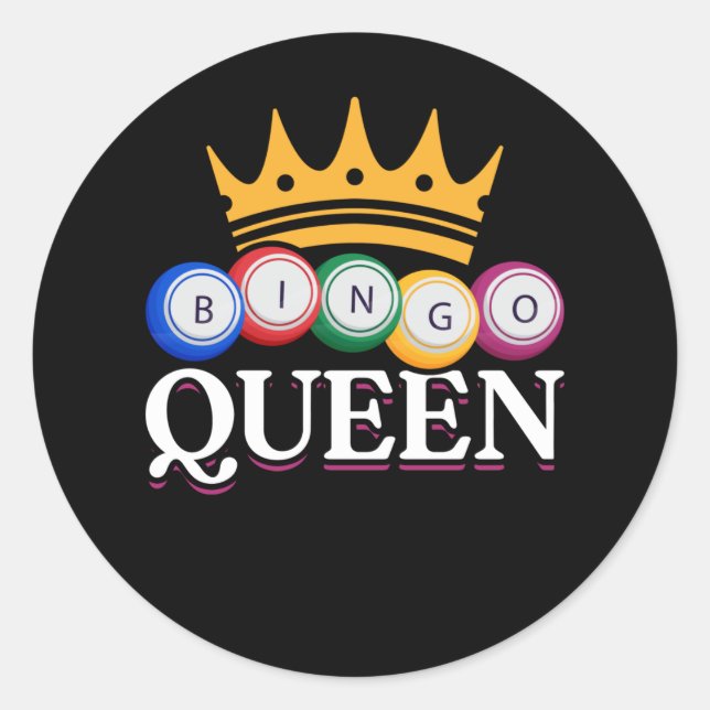Funny Bingo Girl Bingo Balls Queen Women Classic Round Sticker (Front)