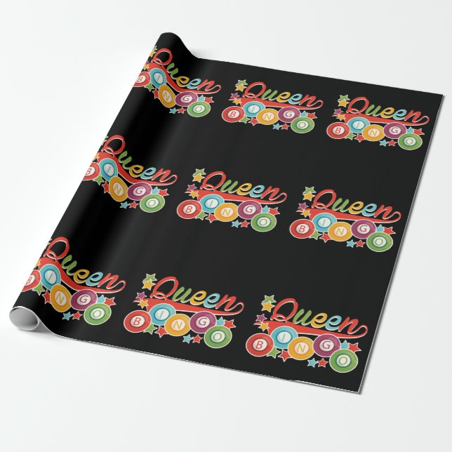 Funny Bingo Girl Bingo Balls Queen Wrapping Paper (Unrolled)