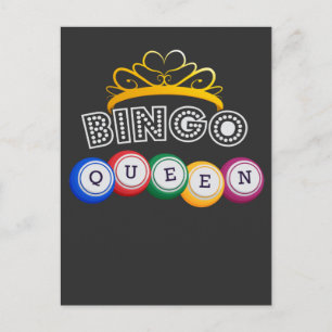 Funny Bingo Player Queen Granny Gambler Humour Postcard