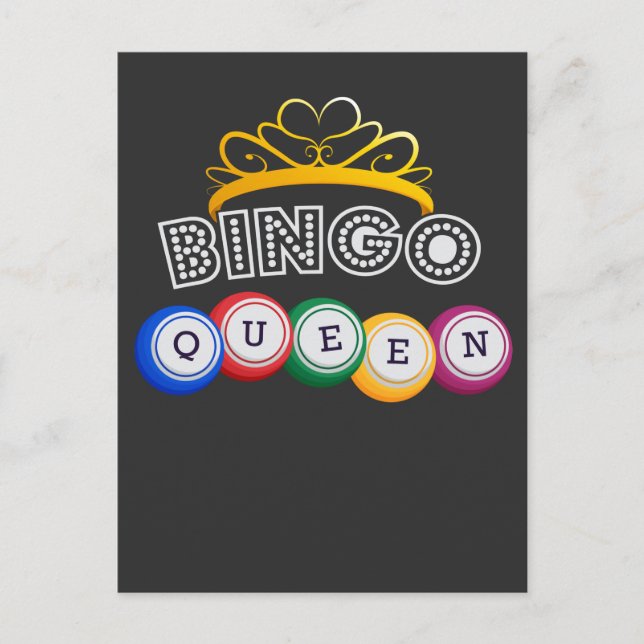 Funny Bingo Player Queen Granny Gambler Humour Postcard (Front)