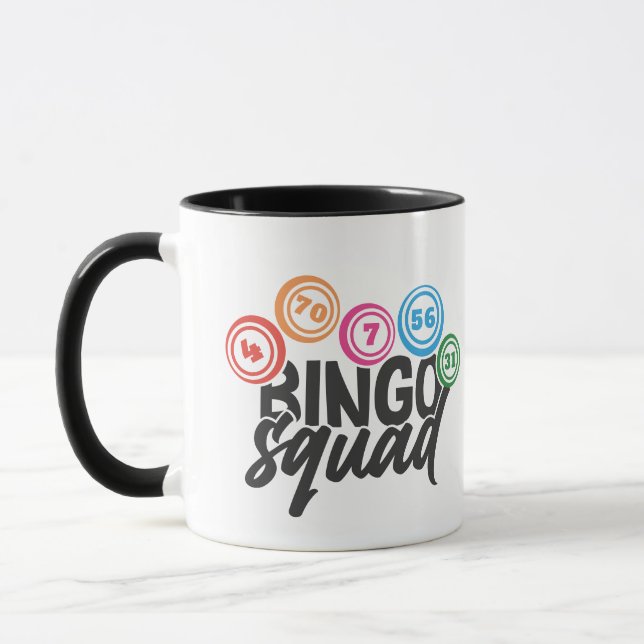 Funny Bingo squad word art  Mug (Left)