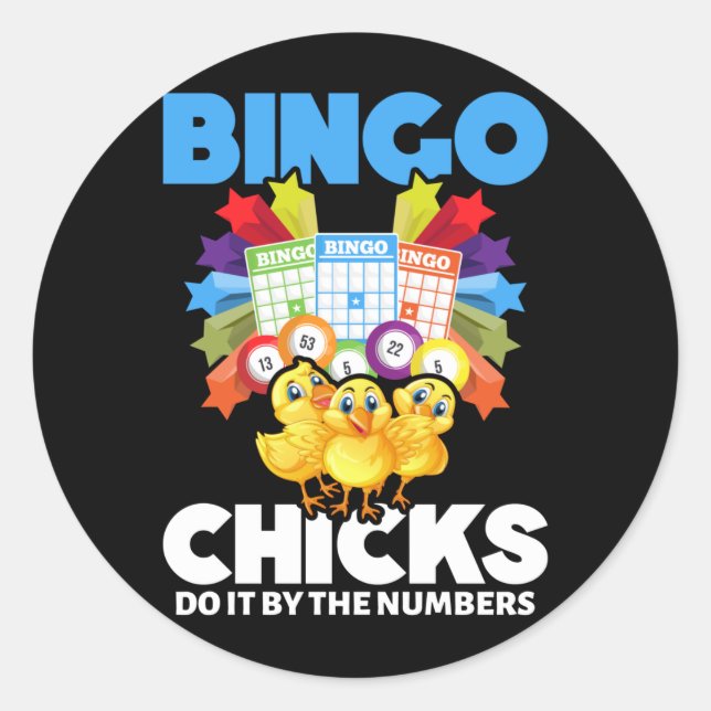 Funny Bingo Women Bingo Player Girls Classic Round Sticker (Front)