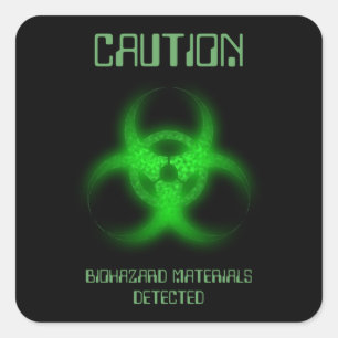 Funny Biohazard Toxic Warning Square Sticker