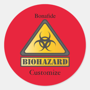 Funny Biohazard Warning SignThunder_Cove Classic Round Sticker