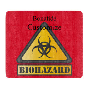 Funny Biohazard Warning SignThunder_Cove Cutting Board