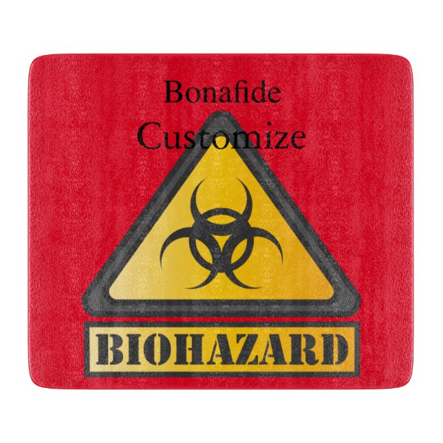 Funny Biohazard Warning SignThunder_Cove Cutting Board (Front)