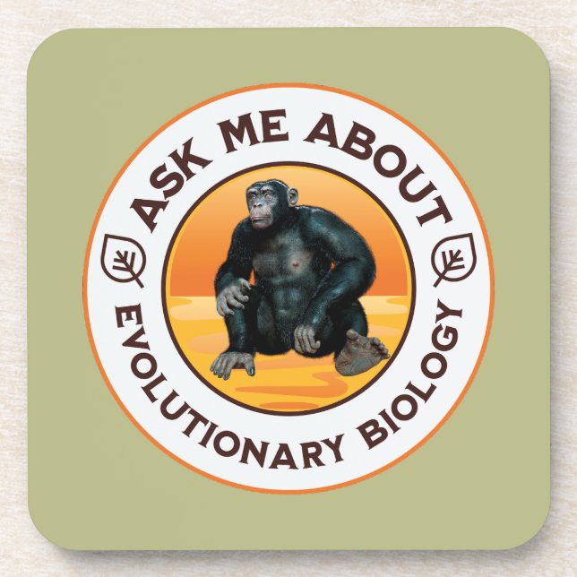 Funny Biology Teacher Evolution Humour Gift Coaster (Front)