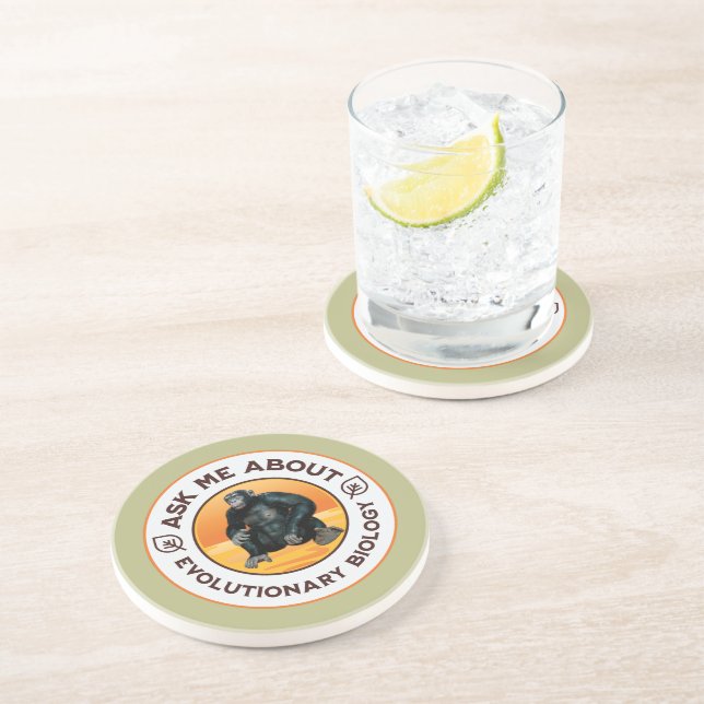 Funny Biology Teacher Evolution Humour Gift Coaster (Side)