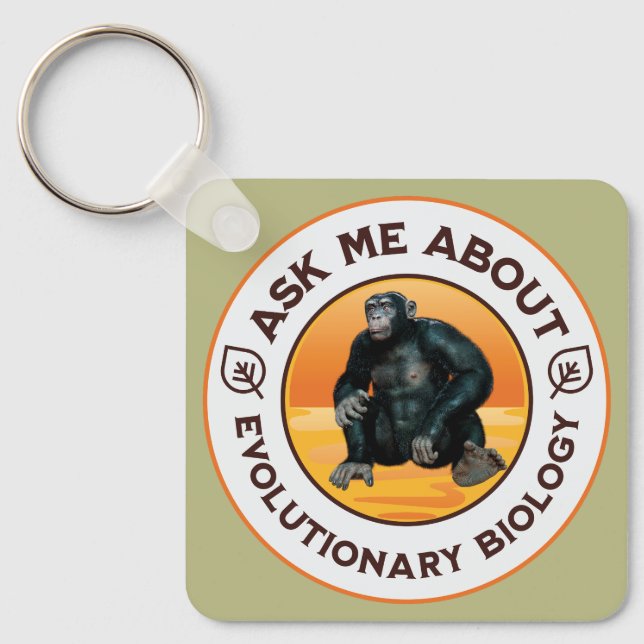 Funny Biology Teacher Evolution Humour Gift Key Ring (Front)