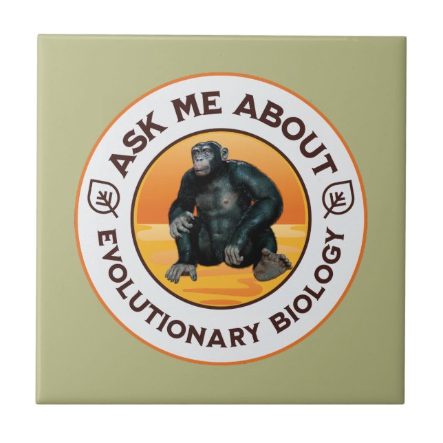 Funny Biology Teacher Evolution Humour Gift Tile (Front)