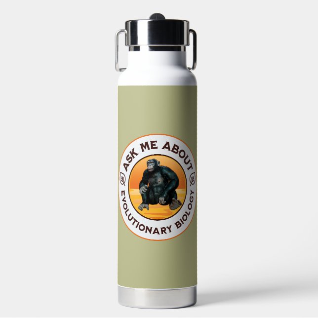 Funny Biology Teacher Evolution Humour Gift Water Bottle (Front)