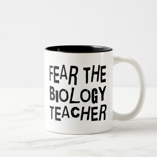 Funny Biology Teacher Two-Tone Coffee Mug (Right)