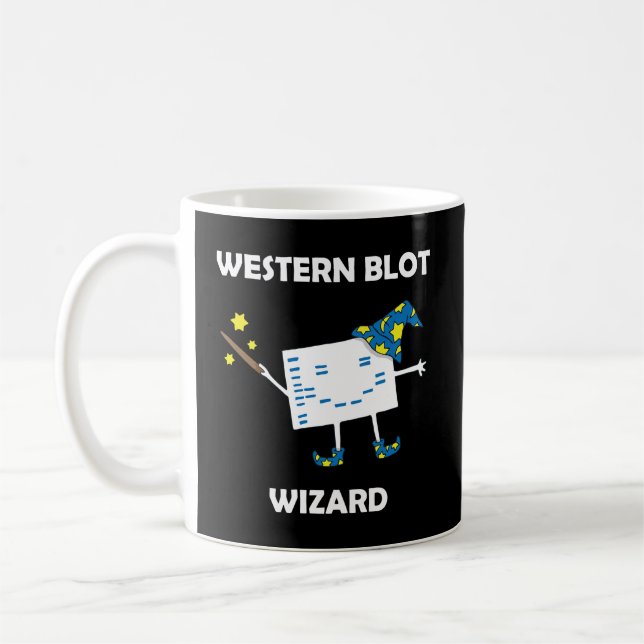 Funny Biology Western Blot Wizard Coffee Mug (Left)