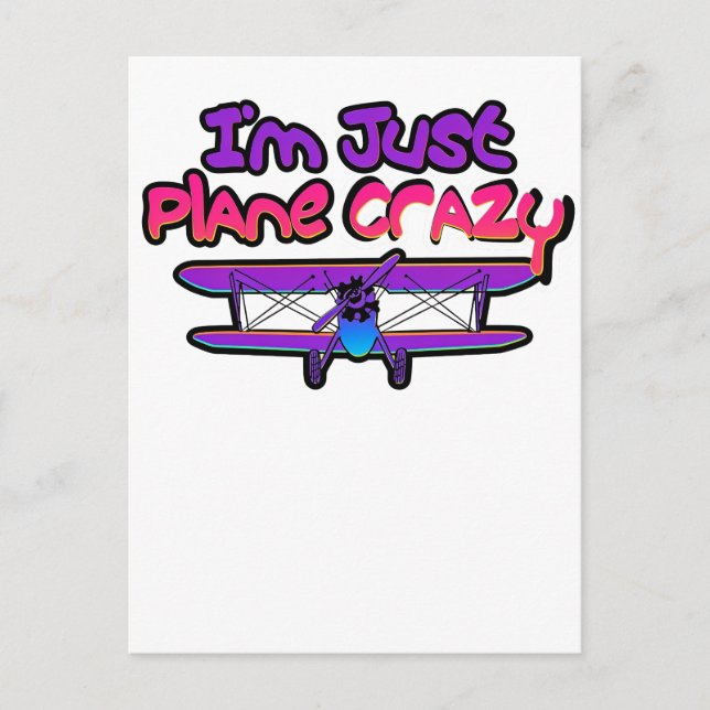 Funny Biplane Aeroplane Postcard (Front)