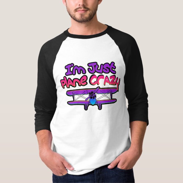 Funny Biplane Aeroplane T-Shirt (Front)