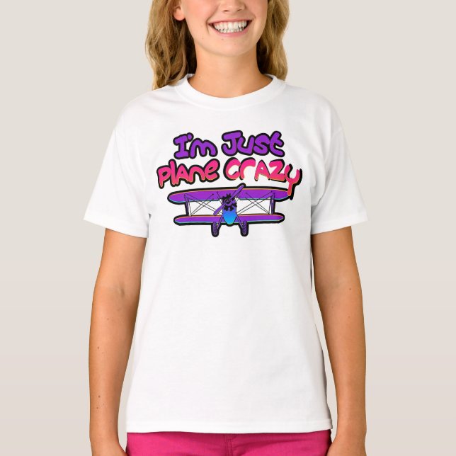 Funny Biplane Aeroplane T-Shirt (Front)