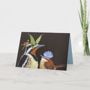 Funny bird  card with sapsucker