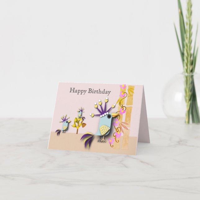 Funny Bird Editable  Card (Front)