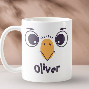 Funny Bird Face with Large Eyes Coffee Mug