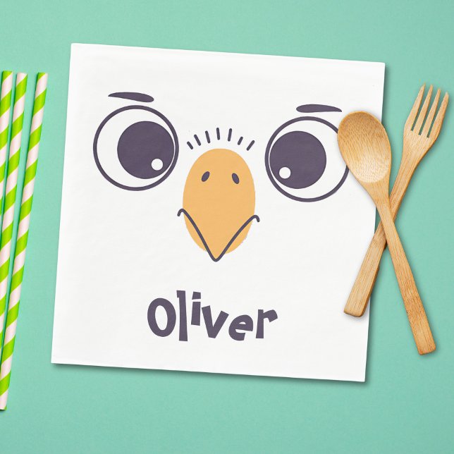 Funny Bird Face with Large Eyes Napkin (Creator Uploaded)