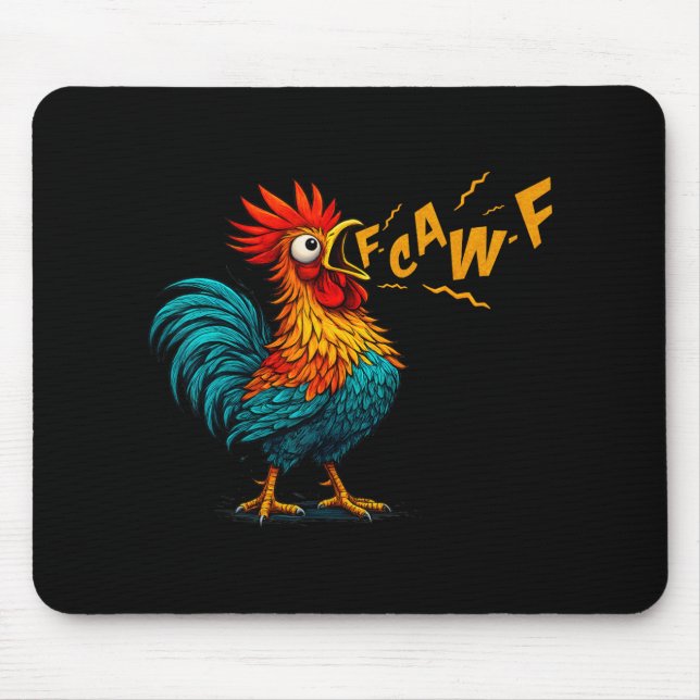 Funny Bird Fcawf Chicken F Caw F Rooster Whisperer Mouse Mat (Front)
