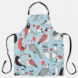 Funny bird illustrations, graphic seamless. apron