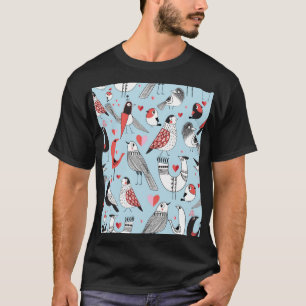 Funny bird illustrations, graphic seamless. T-Shirt
