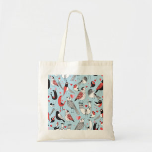 Funny bird illustrations, graphic seamless. tote bag