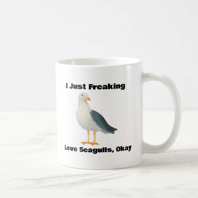 Funny Bird Lover Gift,Cute Seagull Mug for Nature  (Right)