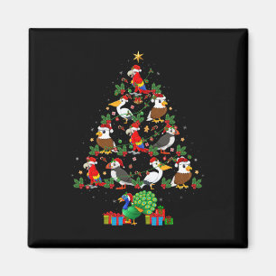 Funny Bird Lover Xmas Lights Santa Birds Christmas Magnet