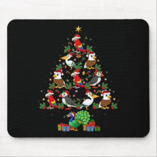 Funny Bird Lover Xmas Lights Santa Birds Christmas Mouse Mat