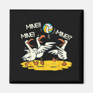 Funny Bird Playing Volleyball Mine Game Day Beach  Magnet