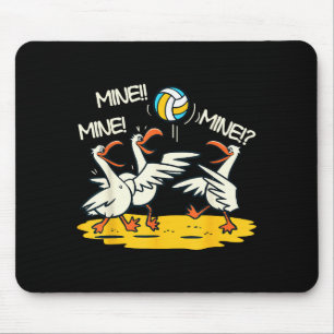 Funny Bird Playing Volleyball Mine Game Day Beach  Mouse Mat