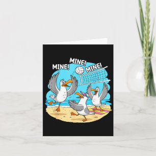 Funny Bird Playing Volleyball Mine Game Day Vibes Card