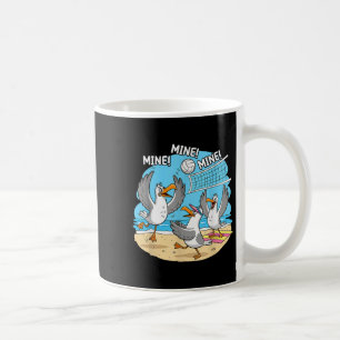 Funny Bird Playing Volleyball Mine Game Day Vibes  Coffee Mug
