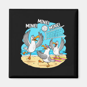 Funny Bird Playing Volleyball Mine Game Day Vibes Magnet